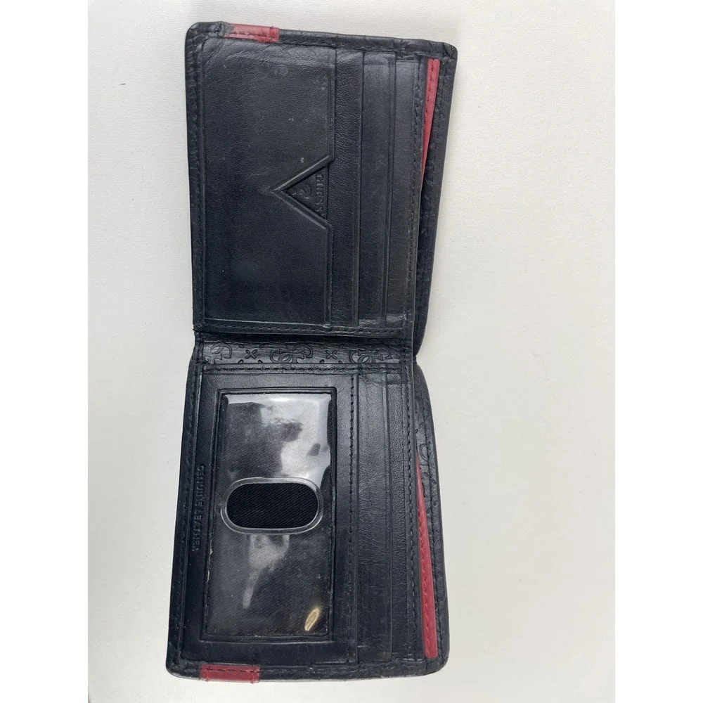 GUESS 31GU13X008 Men Bifold Wallet‎ - Black/Red, used